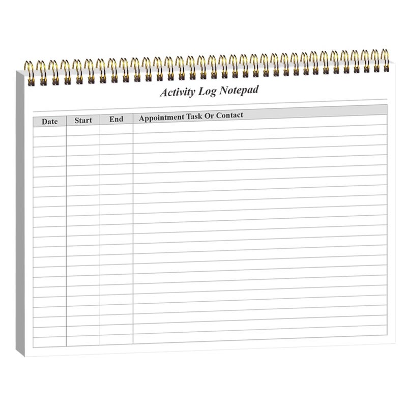 Getvow Activity Log Notepad - Spiral Activity Log Book for Business Work, Undated Weekly To Do List Notepad, Organized Time Spending, Appointment or Contact, 52 Sheets, 100gsm Paper, 8.5" x 11" - Image 1