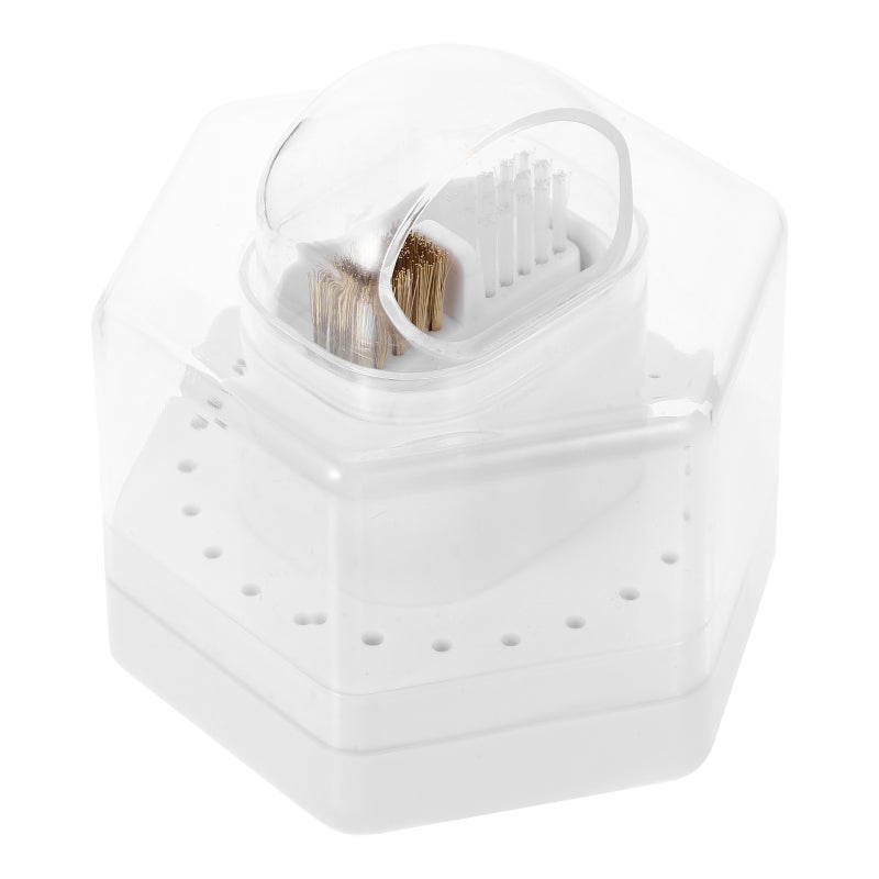 Nail Drill Bits Storage Box Transparent Multi-slot Storage Box Reusable Nail Grinding Box - Image 1