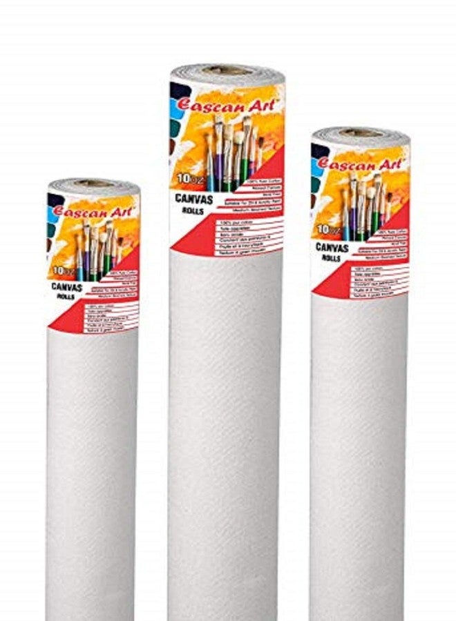 Eascan Art Painting Drawing and Sketch Accessories Primed Painting Canvas Roll 10 Oz (42" X 5 Mtrs_White) - Image 1