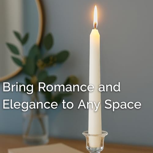 Stonebriar Tall 10" White Unscented 4 Pack Taper Candles - Image 5