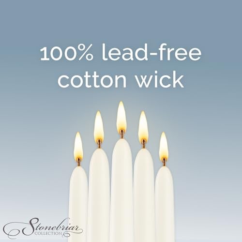 Stonebriar Tall 10" White Unscented 4 Pack Taper Candles - Image 2