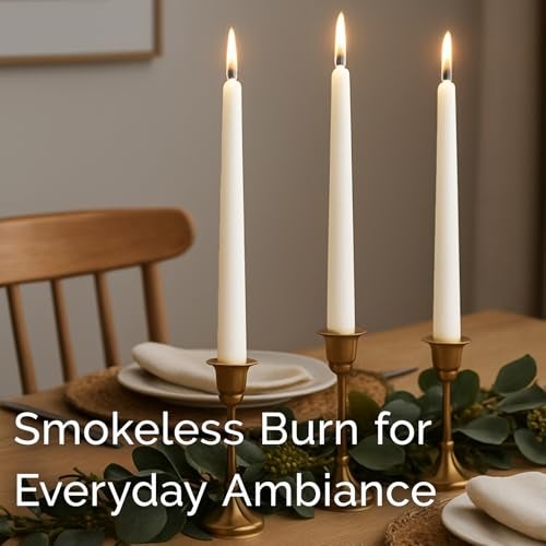 Stonebriar Tall 10" White Unscented 4 Pack Taper Candles - Image 4