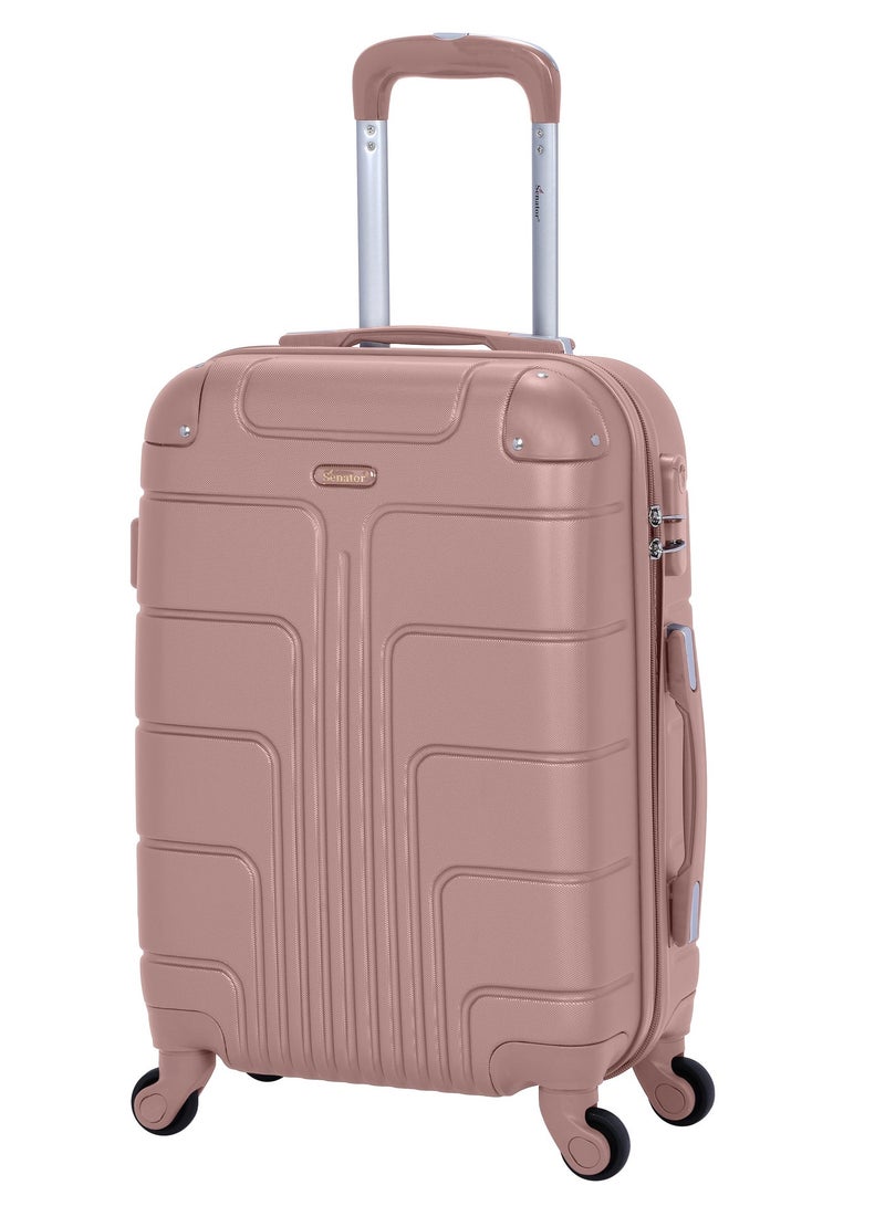 SENATOR Hard Case Travel Bag Cabin Luggage Trolley ABS Lightweight Suitcase with 4 Spinner Wheels A1012 Rose Gold - Image 1