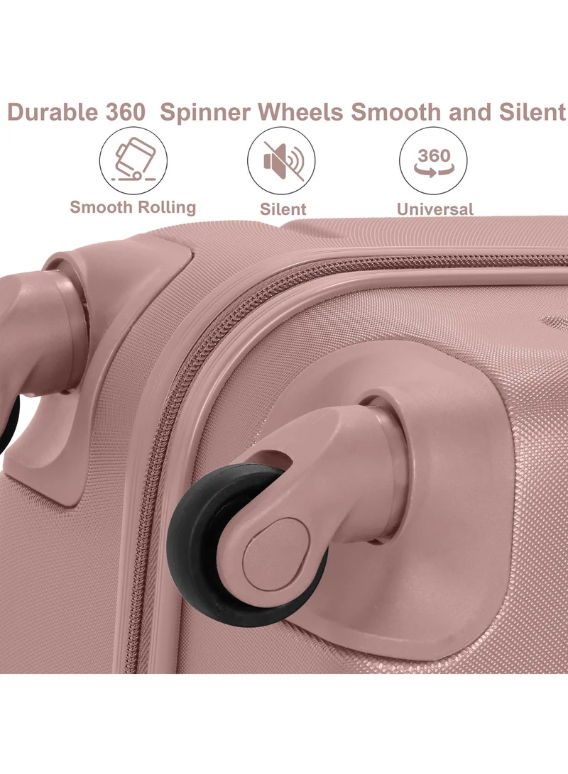 Senator Rose Gold Hard Case Travel Bag Cabin Luggage Trolley ABS Lightweight Suitcase with 4 Spinner Wheels A1012 Rose Gold  | Best Price UAE