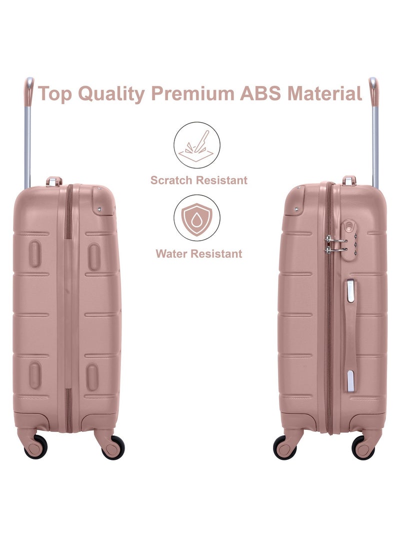 SENATOR Hard Case Travel Bag Cabin Luggage Trolley ABS Lightweight Suitcase with 4 Spinner Wheels A1012 Rose Gold - Image 4