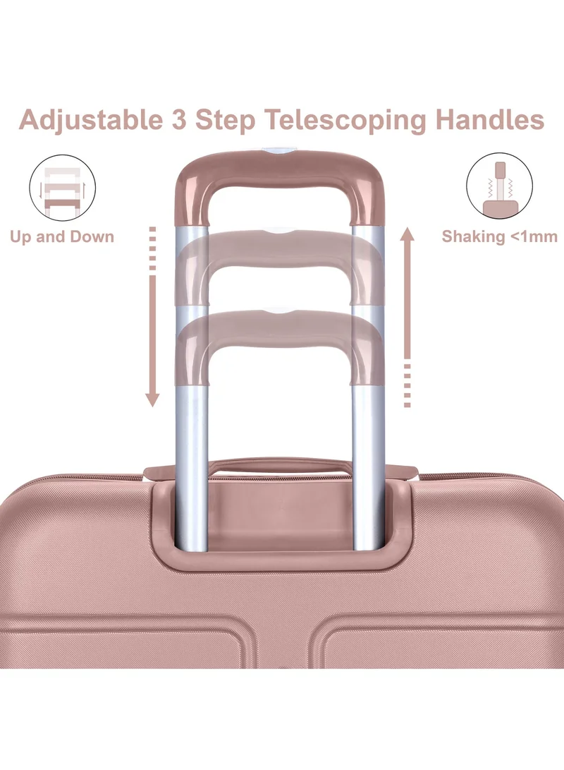 Senator Rose Gold Hard Case Travel Bag Cabin Luggage Trolley ABS Lightweight Suitcase with 4 Spinner Wheels A1012 Rose Gold  | Best Price UAE