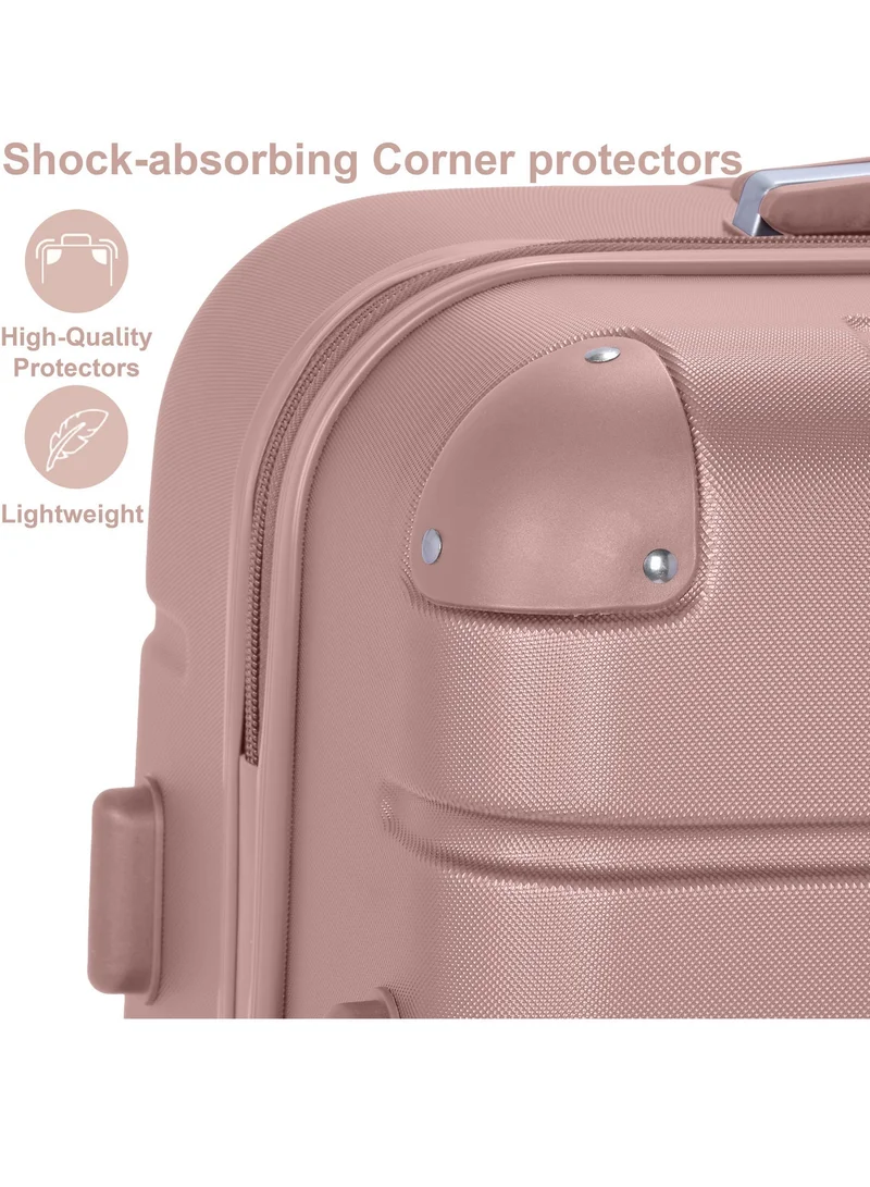 Senator Rose Gold Hard Case Travel Bag Cabin Luggage Trolley ABS Lightweight Suitcase with 4 Spinner Wheels A1012 Rose Gold  | Best Price UAE