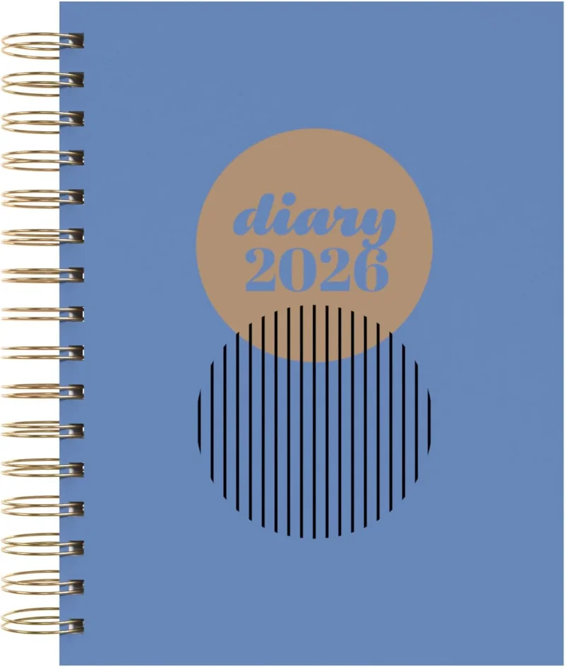 كولينز تقويم كولينز سكاندي  مخطط سنوي  شهرًا يومي مع مواعيد نصف ساعية  غلاف مقوى حلزوني أزرق