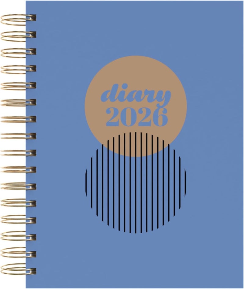 Collins - Scandi - 2026 12 Month Calendar Year Planner, Day-To-Page with 1/2 Hourly Appointments Diary, A5 Wiro Bound Hard Cover - Blue (E-PW51.60-26) - Image 2