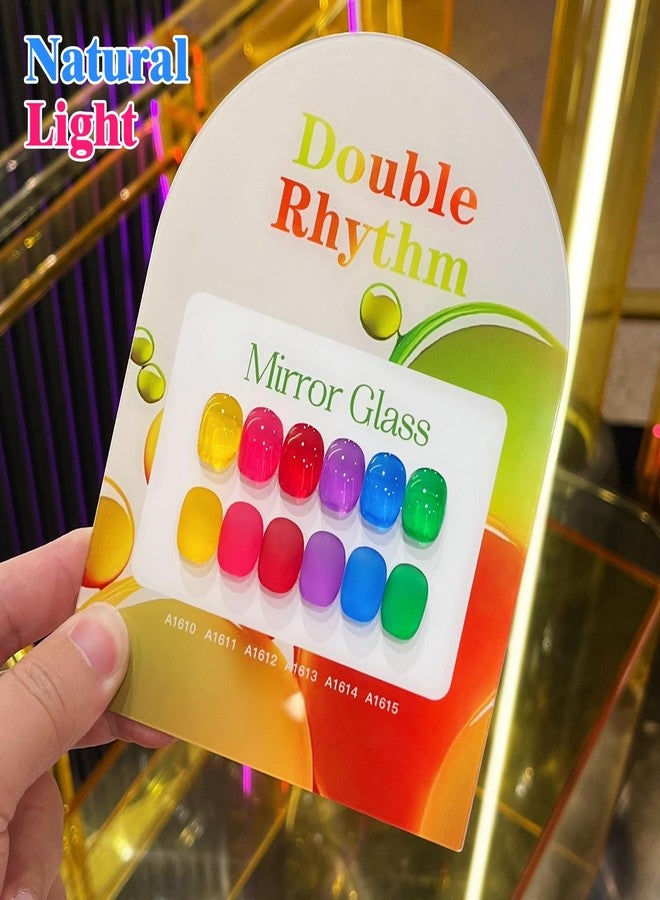 Double Rhythm 6 Pcs 15 ML Gel Polish Set Same Color Same Bottle Soak Off Gel Polish Kit Nail Art Manicure Salon DIY at Home for Women (Jelly Yellow Pink Red Purple Blue-T6-25) - Image 5