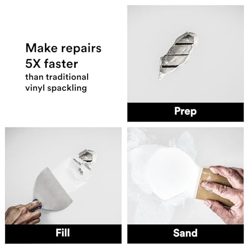 3M High Strength Large Hole Repair Kit, Includes Fiber Reinforced Spackling Compound (12 oz.), Repair Plate, Putty Knife and Sanding Sponge, For Easy Wall Repair, No Shrinking or Cracking (LHR-KIT) - Image 3