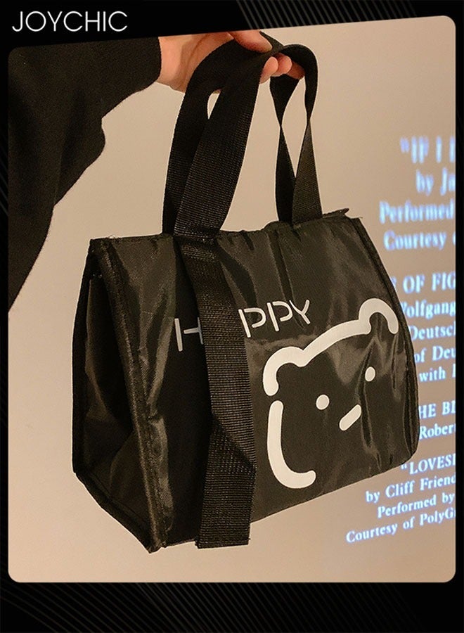 Joychic Colorful Aluminum Foil Heat Preservation Lunch Bag Water and Oil Proof Food Insulation Bag with Handle Strap for School Office Work Travel Outdoor - Image 2