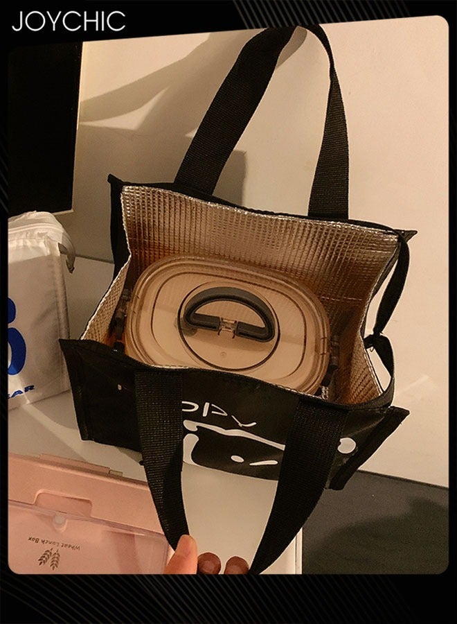 Joychic Colorful Aluminum Foil Heat Preservation Lunch Bag Water and Oil Proof Food Insulation Bag with Handle Strap for School Office Work Travel Outdoor - Image 3