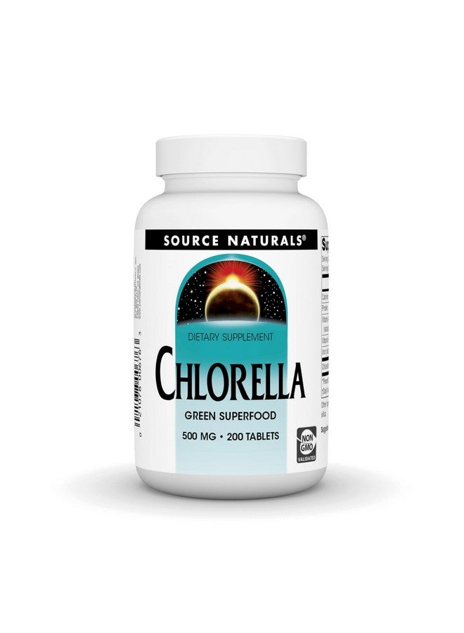 Source Naturals Chlorella 500 mg Green Superfood, Plant-Based B12-200 Tablets - Image 1