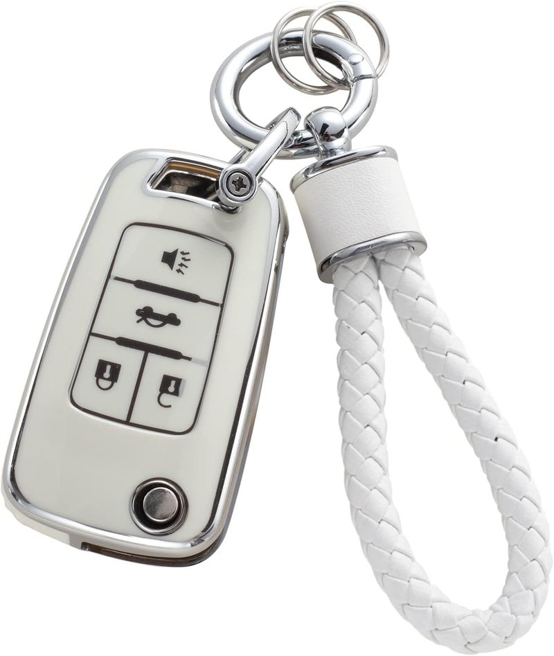 7Cylinder Soft TPU Key Fob Cover with Keychain for Chevrolet Models - Image 1