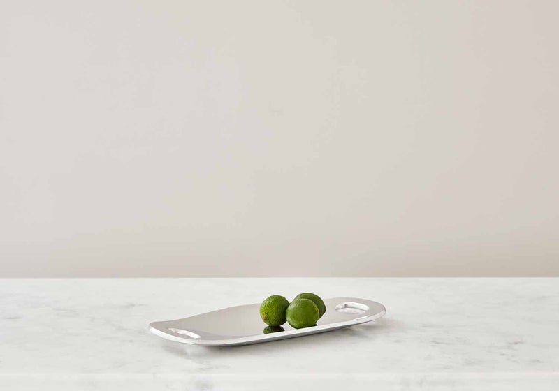 nambe Handled Serving Tray | 14'' Extra Large Platter with Handles | Oven Safe Metal Alloy Tray | Party Serving Plates for Cupcakes, Fruits, Side Dishes, Dessert, Meat (Silver) - Image 2