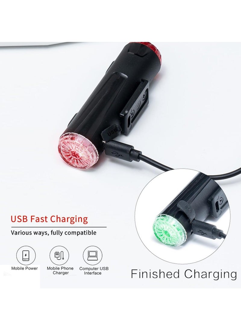 Y&D - Bike Helmet Light 2 in 1, Rechargeable Cycling with Bracket and Warning Lights, Waterproof 360° Bicycle Front Rear Lights for Night, Road, Mountain Dirt Riding - Image 1