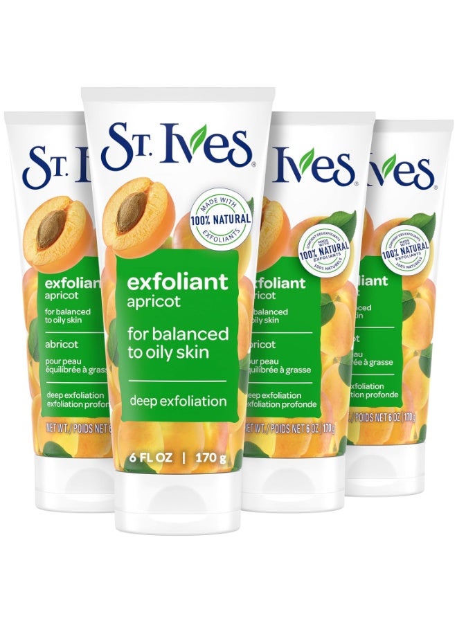 ST. Ives St. Ives Fresh Skin Apricot Face Scrub, Deep Exfoliator Skin Care for Clean, Glowing Skin, Oil-free Facial Scrub Made with 100% Natural Exfoliants, 6 oz, 4 Pack  - Image 1