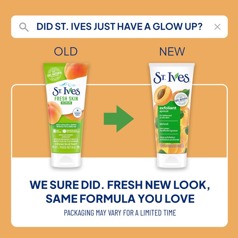 St. Ives Fresh Skin Apricot Face Scrub, Deep Exfoliator Skin Care for Clean, Glowing Skin, Oil-free Facial Scrub Made with 100% Natural Exfoliants, 6 oz, 4 Pack - Image 2