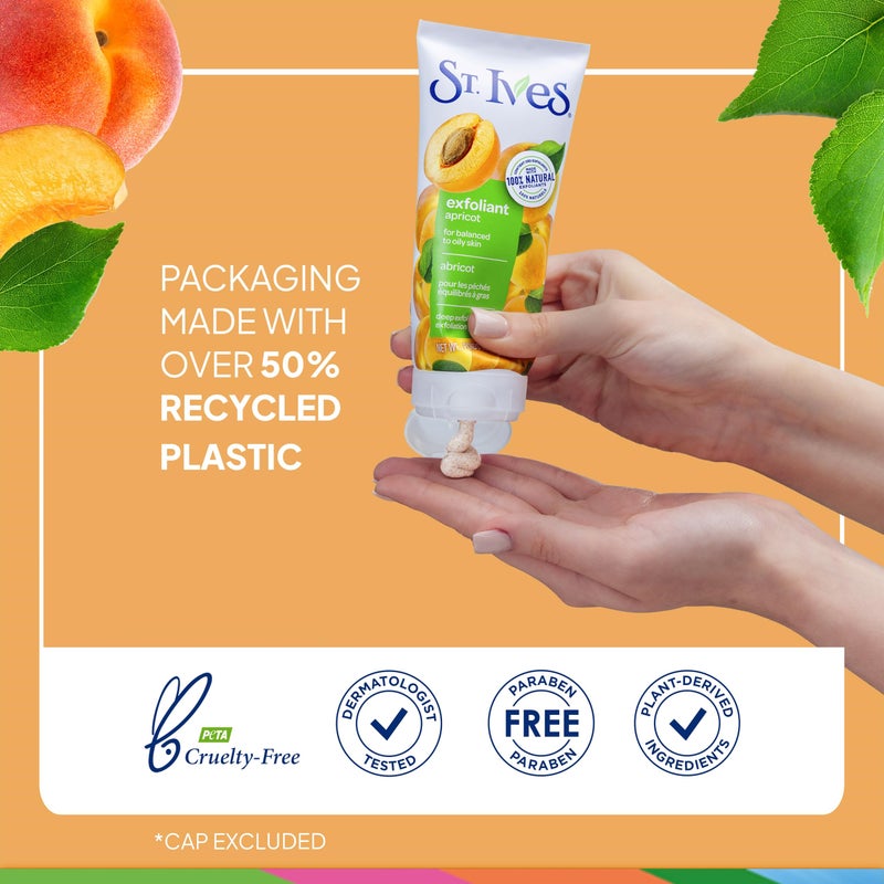 St. Ives Fresh Skin Apricot Face Scrub, Deep Exfoliator Skin Care for Clean, Glowing Skin, Oil-free Facial Scrub Made with 100% Natural Exfoliants, 6 oz, 4 Pack - Image 5