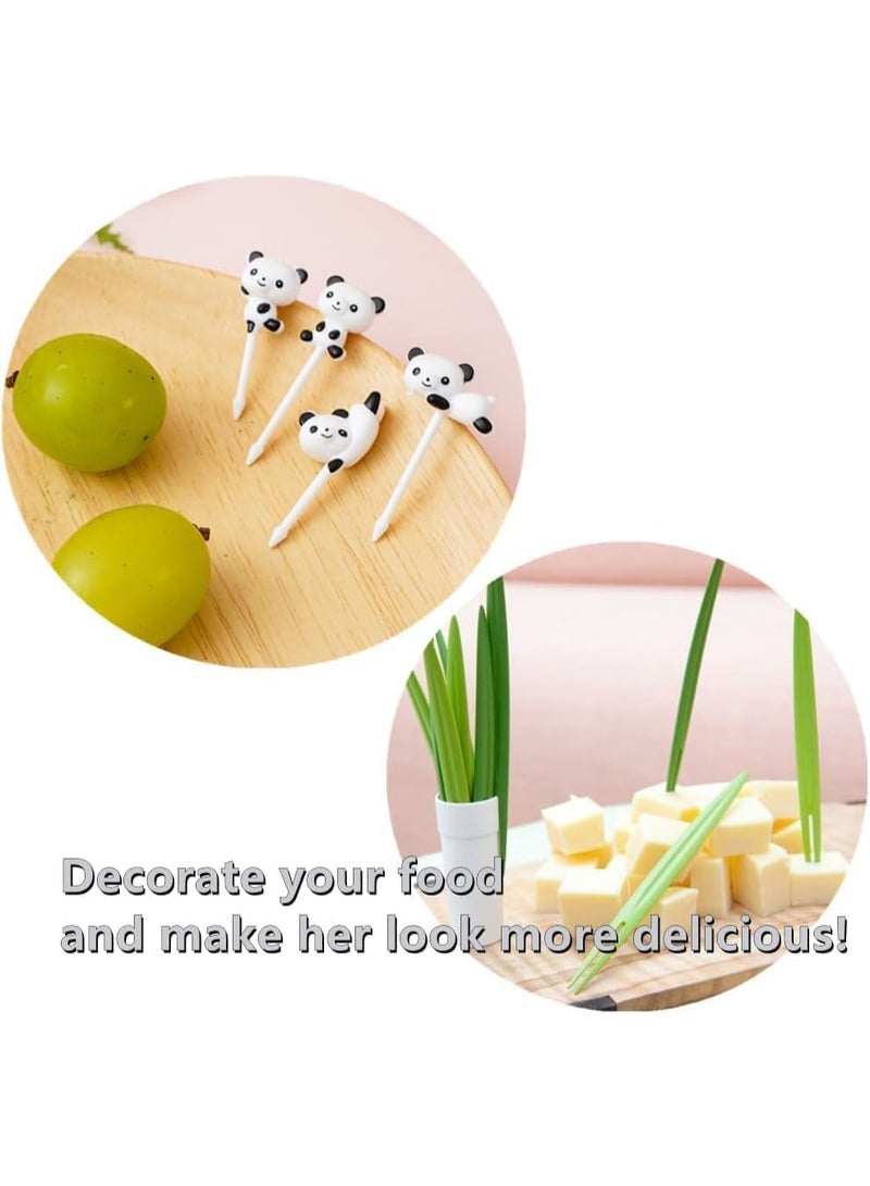 مجموعة أدوات تناول الطعام بينتو، 24 قطعة من أدوات تناول الطعام على شكل حيوانات وفواكه، أدوات تناول الطعام بينتو، أدوات تناول الطعام الصغيرة على شكل حيوانات كرتونية، شوكات بينتو للغداء للأطفال - Image 3