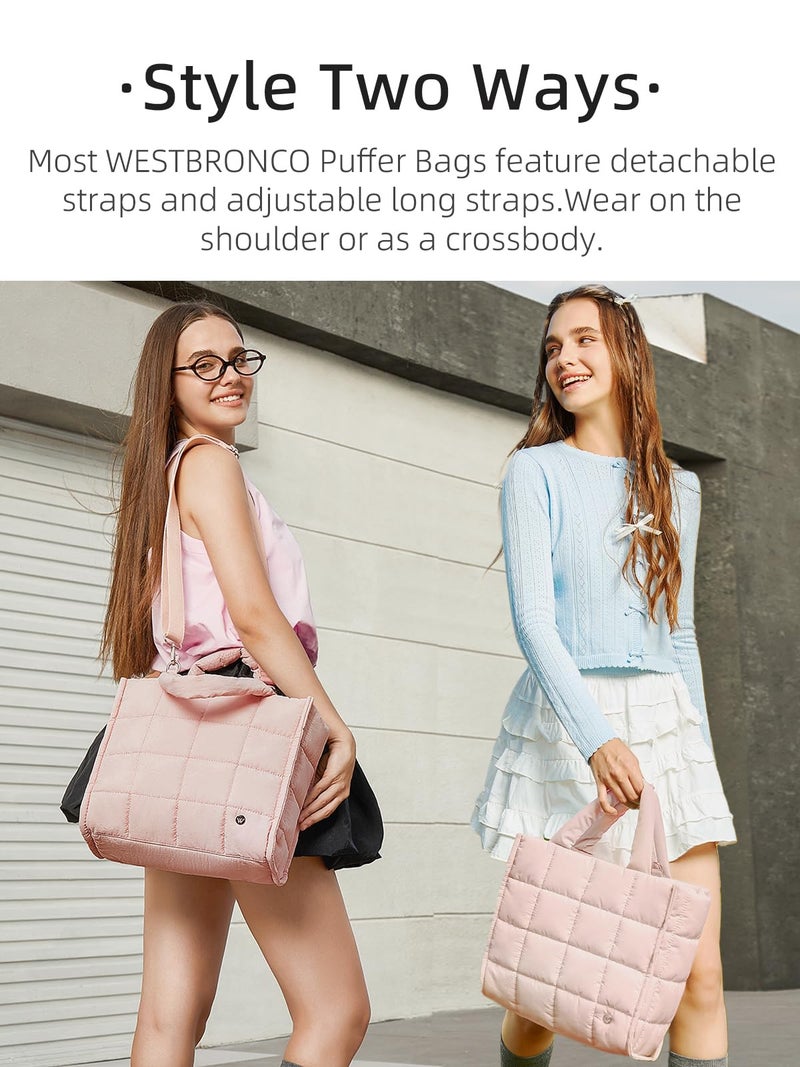 WESTBRONCO Puffer Crossbody Bags for Women, Quilted Purses, Lightweight Shoulder Bag Puffy Bag Nylon Handbags for Travel - Image 2
