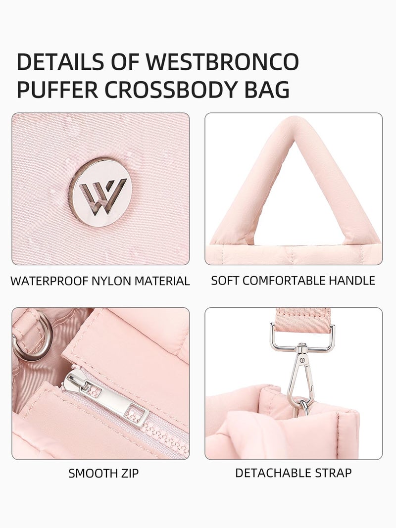 WESTBRONCO Puffer Crossbody Bags for Women, Quilted Purses, Lightweight Shoulder Bag Puffy Bag Nylon Handbags for Travel - Image 5