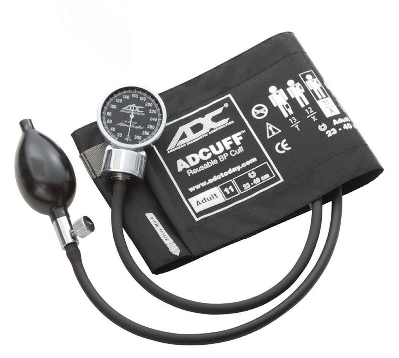 ADC Aneroides Blood Pressure Monitor Diagnostix 700 Premium Pocket Size for Professional Use with uff Nylon Blood Pressure Cuff, Adult, Black - Image 1