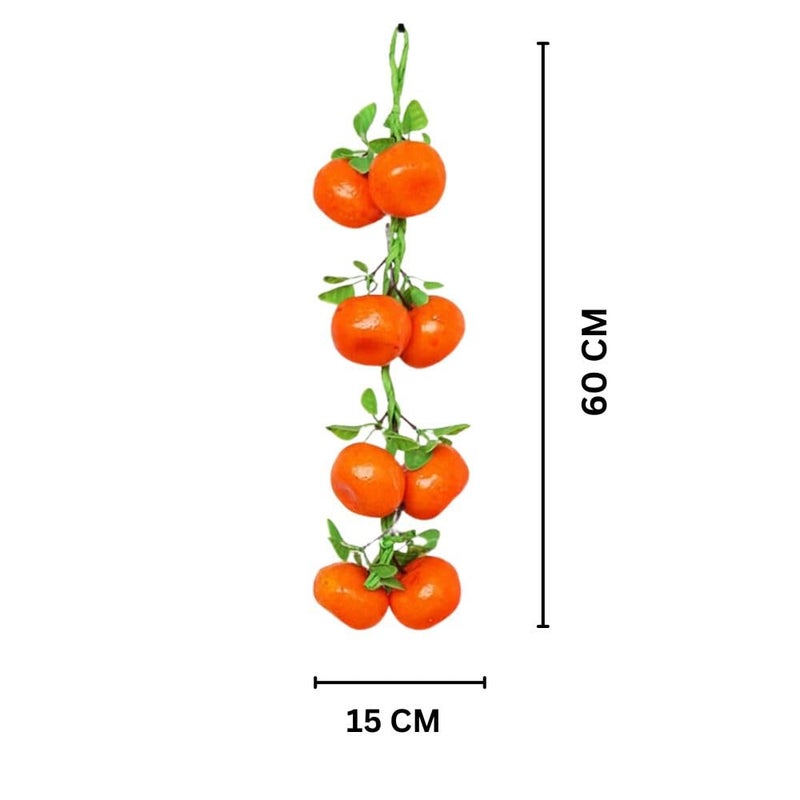 SINGAA سلاسل الفواكه الاصطناعية | سلسلة الفواكه | للمنزل، المكتب، الحديقة، المتاجر، تعليق على الجدران، الاستقبال، التصوير وديكور الفعاليات - 60 سم (متعدد الألوان) (برتقال)  - Image 2