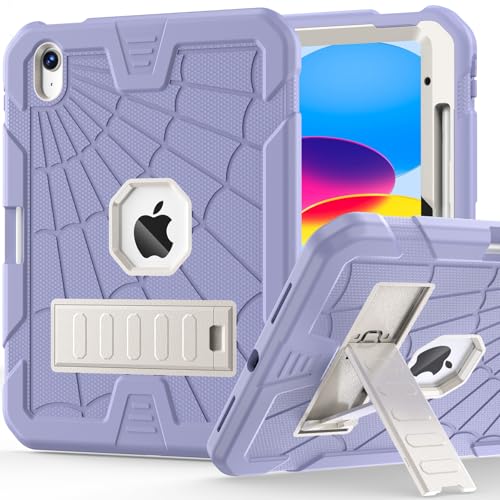 SIBEITU for iPad Case 11-inch A16 2025/ 10th Generation 2022, Heavy Duty iPad 10 Case with Kickstand & Pencil Holder, Rugged Hybrid 3-Layer Protective iPad 10th 10.9" Cover for Girls Women, Purple - Image 1