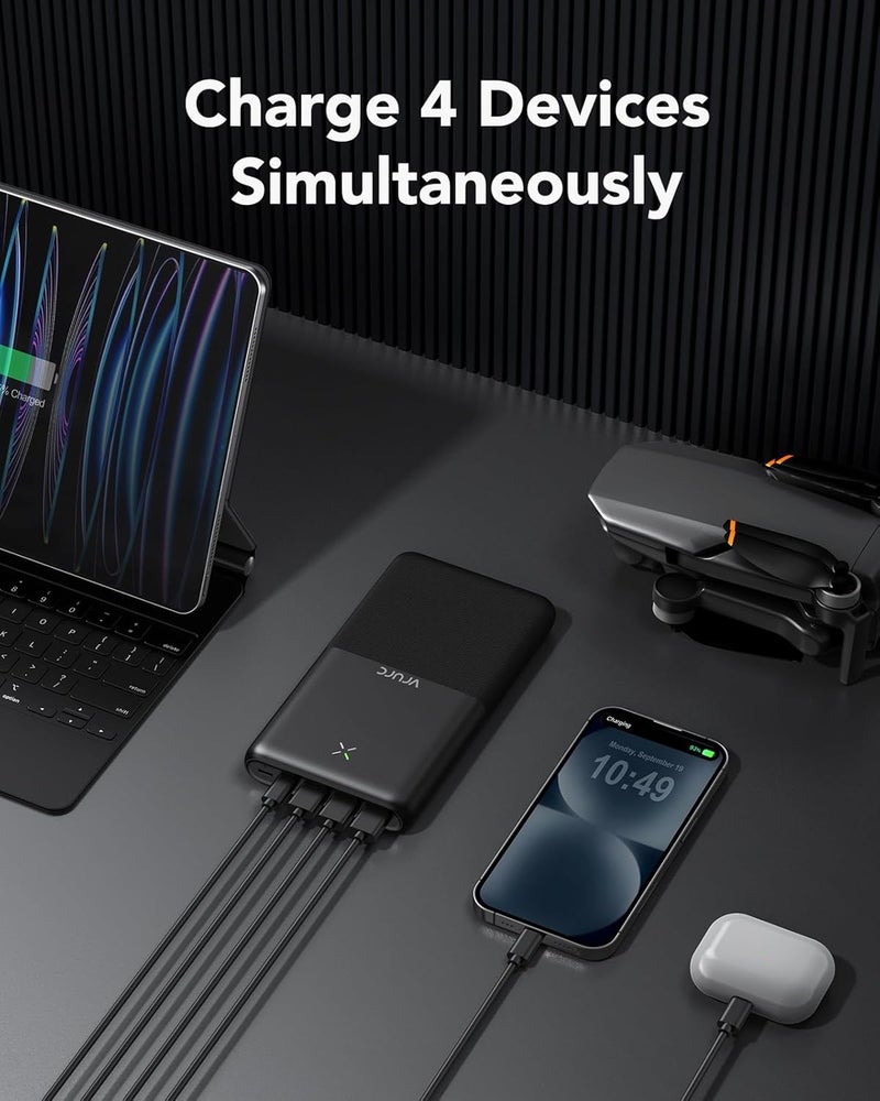 VRURC Power bank 30000mAh, PD 20W Portable Charger Fast Charging, USB C Slim Powerbank With 4 Outputs & 3 Inputs Compatible with iPhone 16 15 14 13 12 Pro Max iPad Samsung Huawei Tablet and More - Image 4