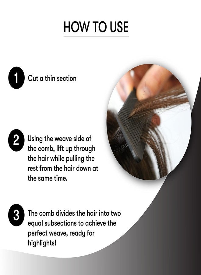 FRAMAR Dreamweaver Highlight Comb Set - Professional Highlighting Comb With Parting Tip, Foiling Combs For Highlighting, Highlight Combs For Highlighting - 3 Pack Black - Image 3