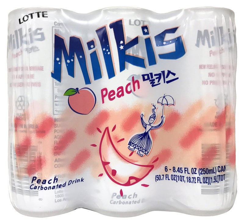 LOTTE Milkis Soda Beverage Peach 845 Fl Oz Pack of 6 - Image 3