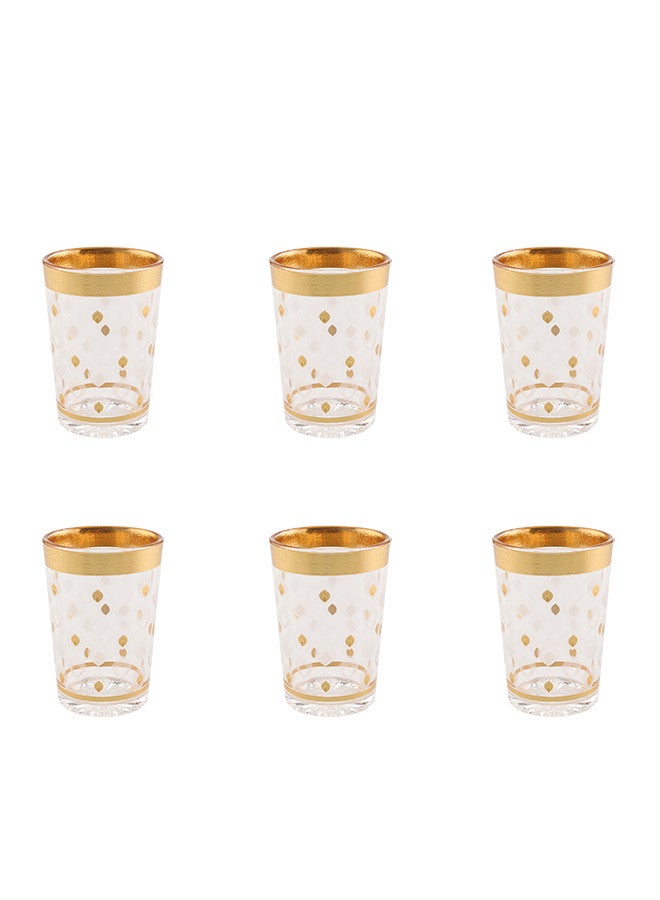 جوزيل طقم إبريق زجاجي مكون من 10 قطع شفاف/ذهبي، يخدم 6 أشخاص - Image 3