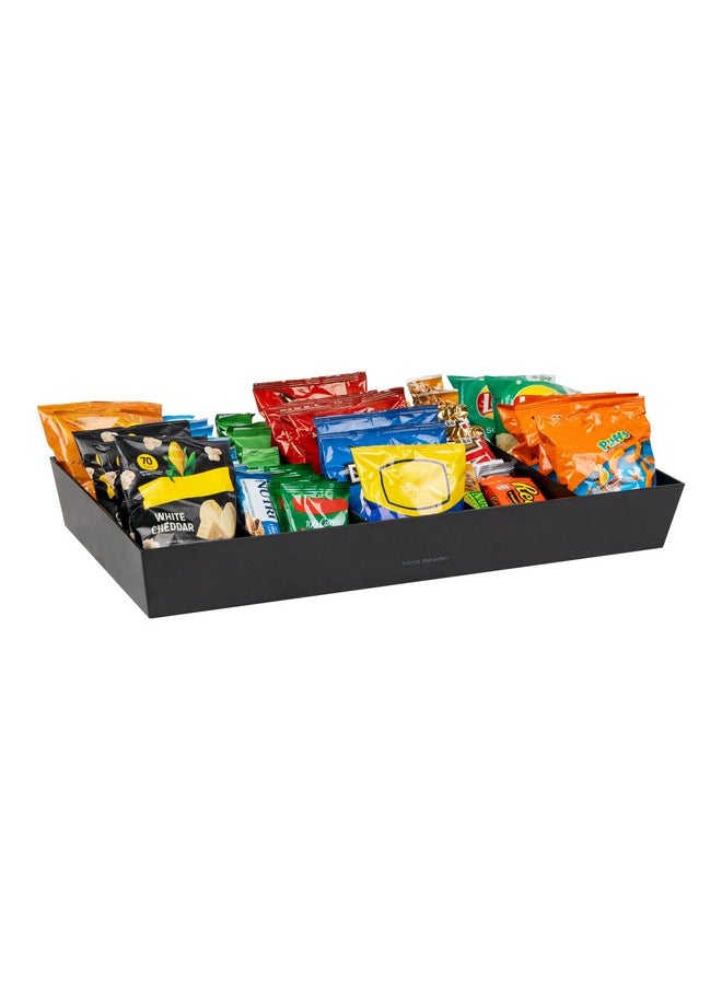 Mind Reader Mind Reader Snack Tray, Countertop Organizer, Snack Tray, Pantry, Breakroom, Kitchen, 24" L x 12" W x 3.25" H, Black  - Image 3