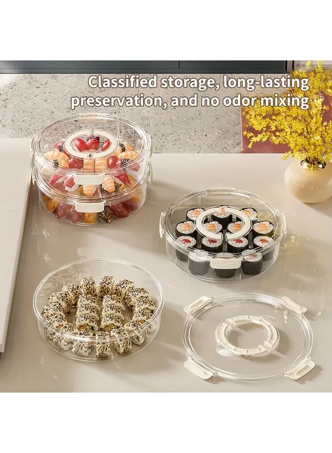 Milky White Airtight Leak Proof Round Food Storage Container with Lid - Image 2