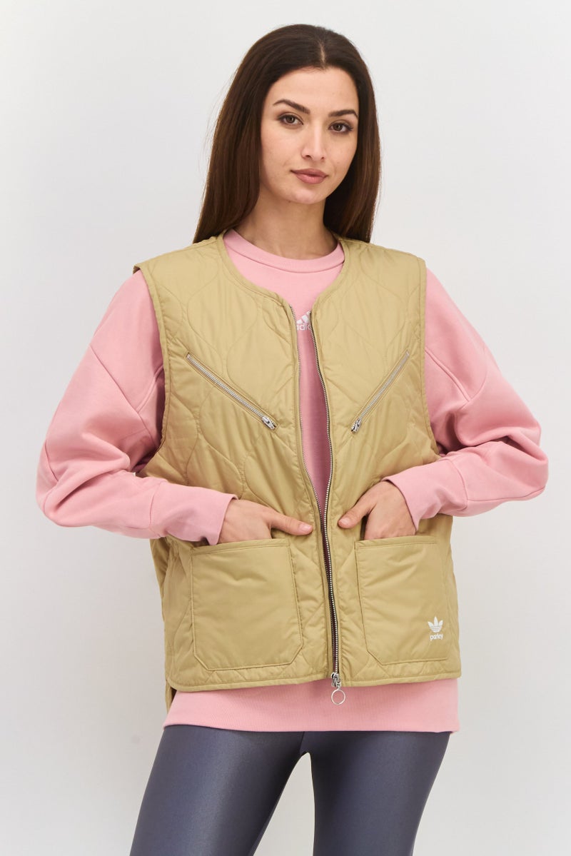 Adidas Originals x Parley Women Sportswear Fit Outdoor Vest Jacket, Beige - Image 1