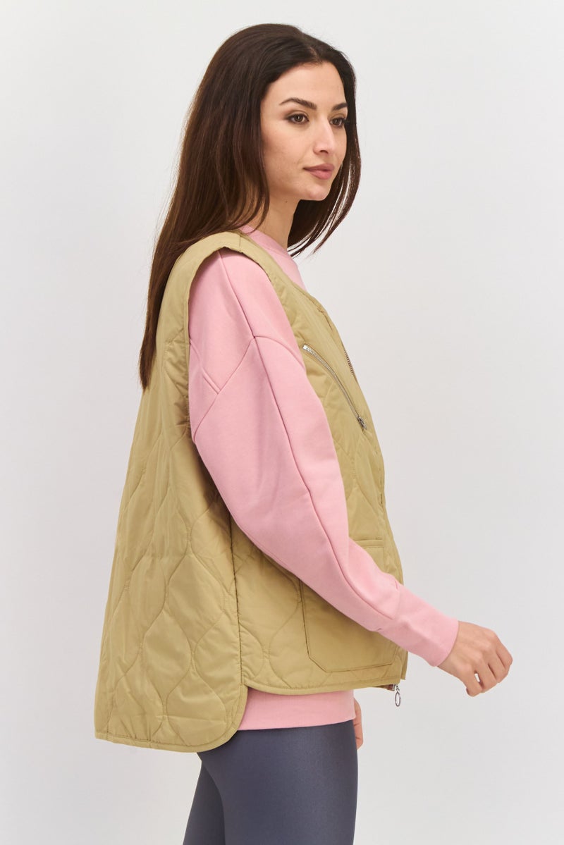 Adidas Originals x Parley Women Sportswear Fit Outdoor Vest Jacket, Beige - Image 2