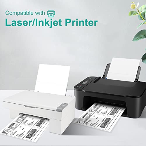 MFLABEL Half Sheet Shipping Labels - 200 Self Adhesive Sticker Sheets for Laser & Inkjet Printers, Waterproof & Smudge-Free, with 12 Free Fragile Labels for Packaging, Shipping and Crafting - Image 4