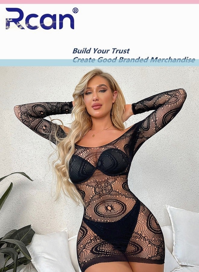 Rcan Lingerie For Women One Size Stretchy Teddy Hollow Out Sling Dress Bodysuit Babydoll Exotic Underwear Nightwear Ladies Boudoir Outfits Clubwear - Image 1