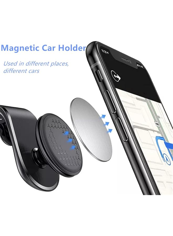 SAGREENY Car Phone Holder - Universal Air Vent Magnetic Mount, 360° Rotation For Mobile Devices, Vehicle Accessories - Image 2