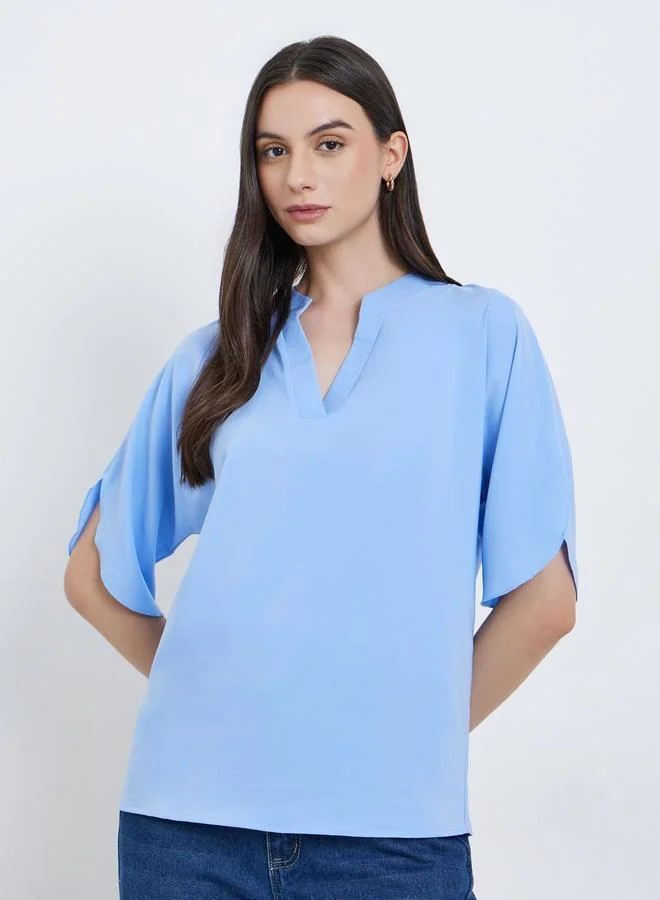 Take Two Take Two Women Blue Short Sleeve Blouse