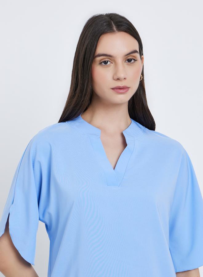 Take Two Women Blue Short Sleeve Blouse - Image 3