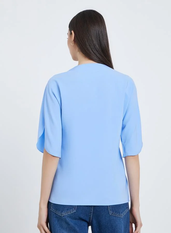 Take Two Take Two Women Blue Short Sleeve Blouse