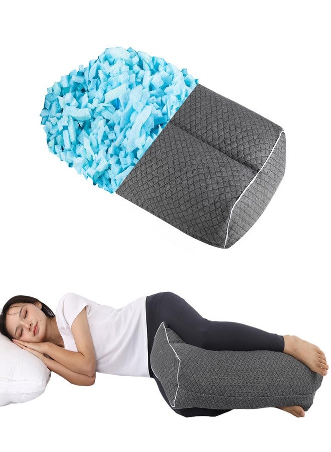 MINUPWELL 6.5" Knee Pillow for Side Sleepers - 100% Shredded Memory Foam Leg Pillow for Side Sleeping - Between Leg & Under Hip Pillow - Relieving Leg, Back, and Knee Pain - High Supportive - Image 1