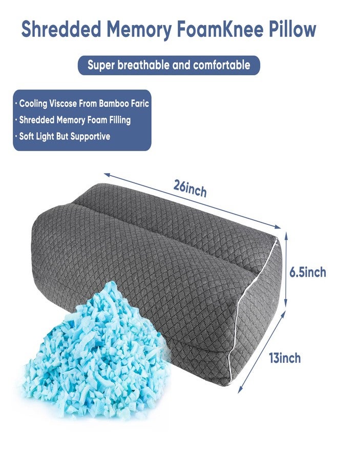 MINUPWELL 6.5" Knee Pillow for Side Sleepers - 100% Shredded Memory Foam Leg Pillow for Side Sleeping - Between Leg & Under Hip Pillow - Relieving Leg, Back, and Knee Pain - High Supportive - Image 2