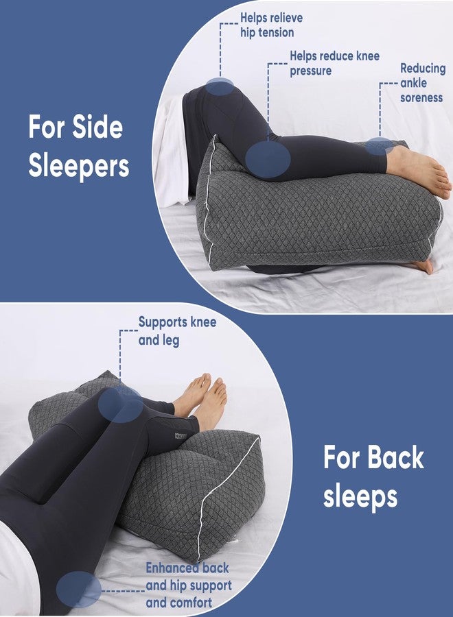 MINUPWELL 6.5" Knee Pillow for Side Sleepers - 100% Shredded Memory Foam Leg Pillow for Side Sleeping - Between Leg & Under Hip Pillow - Relieving Leg, Back, and Knee Pain - High Supportive - Image 4