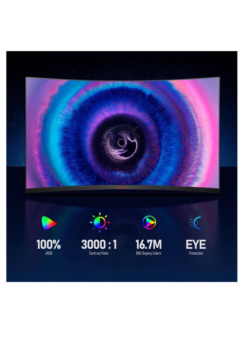 KOORUI KOORUI 32" VA Display 32E6QC Gaming Curved Monitor, Black - Image 3