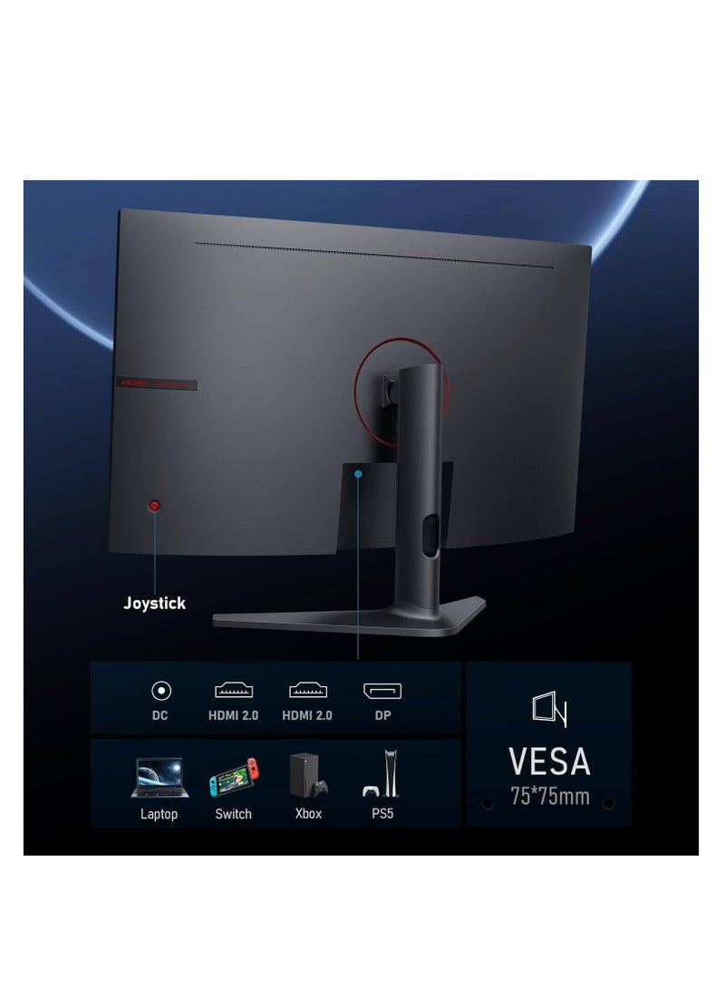 KOORUI KOORUI 32" VA Display 32E6QC Gaming Curved Monitor, Black - Image 4