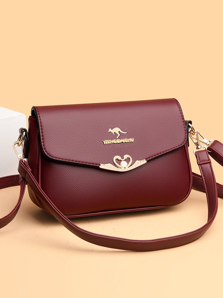 Shoulder Bag For Mom Commuter Small Square Bag All-Match Soft Leather Fashionable Crossbody Bag For Women Birthday Girlfriend Gift - Image 5
